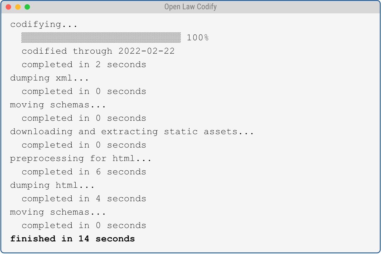 Open Law Library Codify
